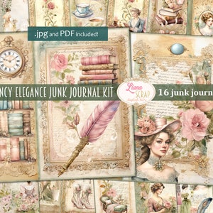 Regency Elegance Digital Junk Journal Kit, Vintage Collage Printable, Jane Austen Inspired Digital Kit, Vintage Theme Digital Junk Journal