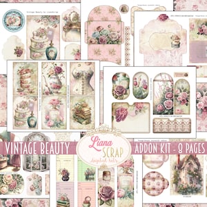 Printable Stickers Vintage ROSES Stickers Digital Collage Printable Sheets  Digital Download Collage Sheet Floral 2818 