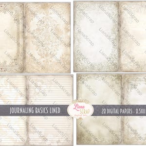 Journaling Basics Simple and Lined Paper for Junk Journals, Digital Kit ...
