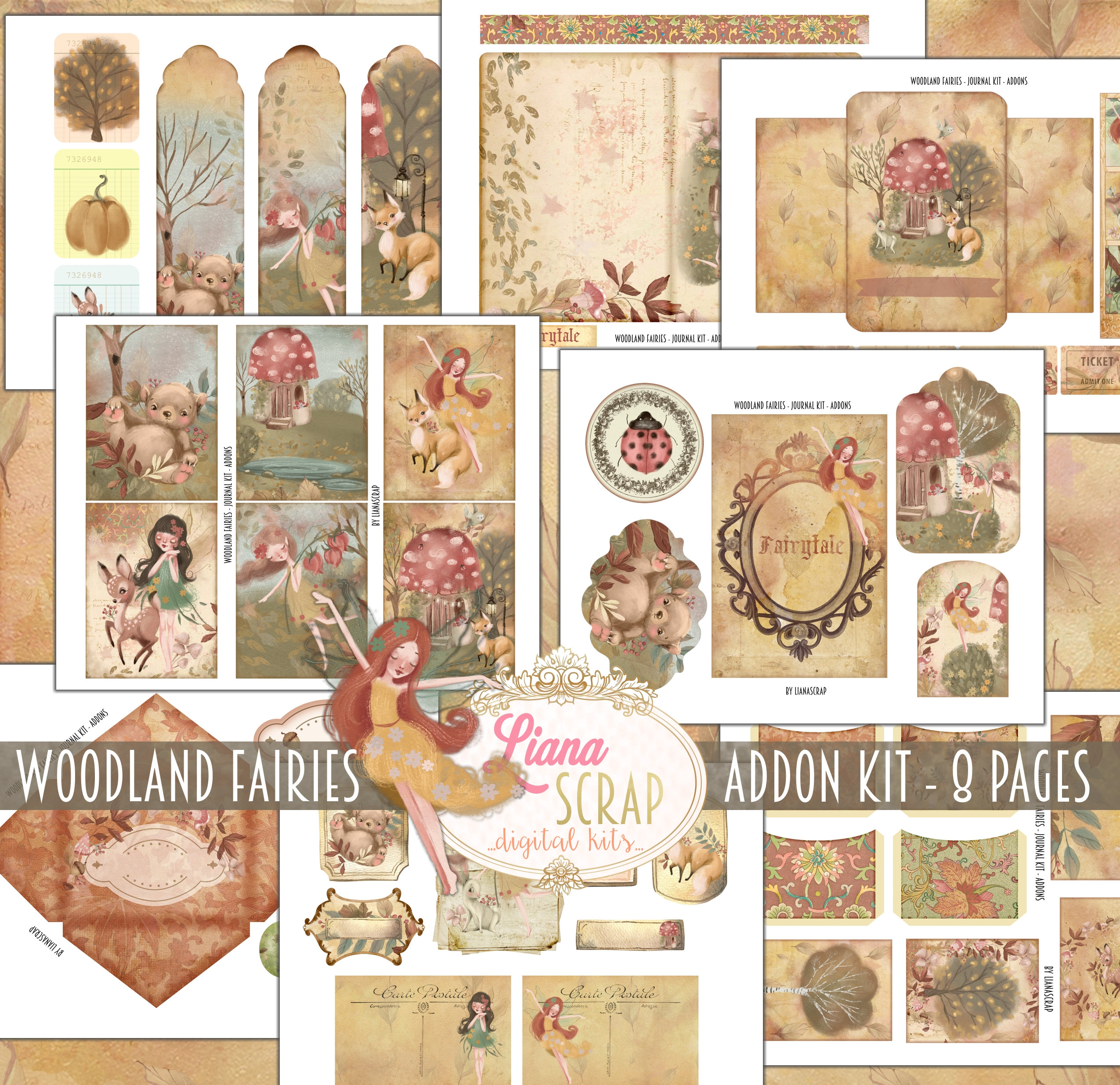 Woodland Fairies Junk Journal ADDON Kit Printable Fairy - Etsy
