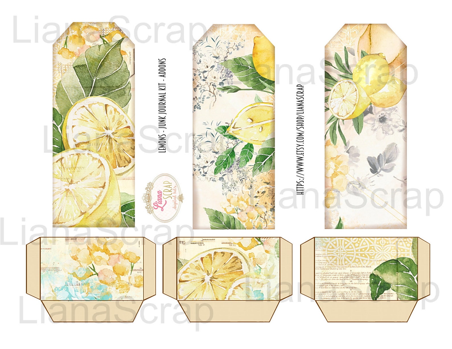 Lemons Junk Journal Digital Kit Printable Summer Digital | Etsy
