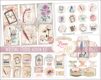 Writing Studio Ephemera, Junk Journal Addon Kit (Digital Download)