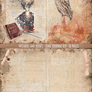 Wizards and Books Junk Journal Digital Kit Printable, Wizard Digital ...
