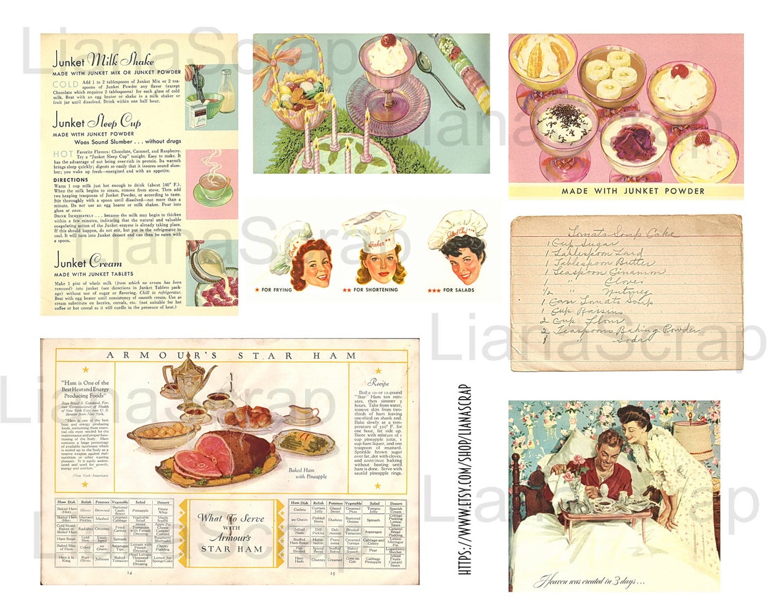Vintage Cooking Ephemera Printables Cooking and baking Etsy