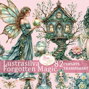 Lustrasilva Forgotten Magic 82 クリップアートセット - おとぎ話のグラフィック、デジタルプランナーステッカー、透明PNG、ファンタジーアート、神秘的な要素
