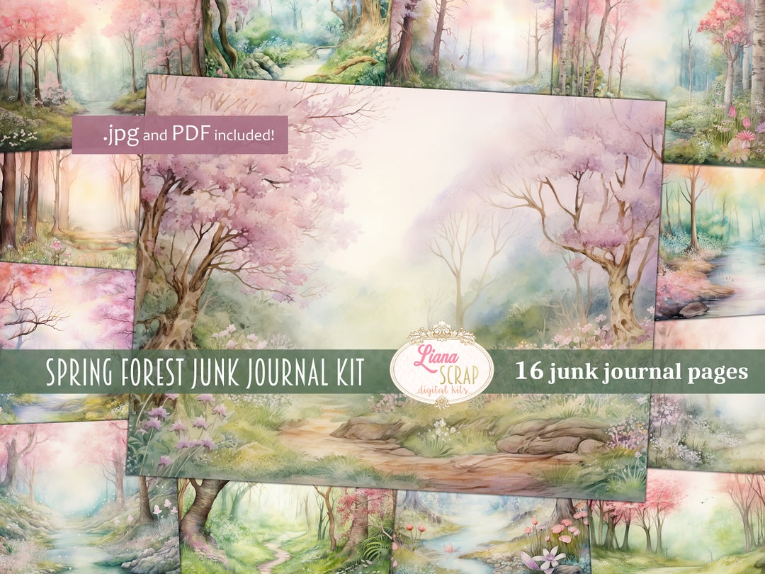 Spring Forest Junk Journal Kit, Fairy Collage (PDF) - Etsy