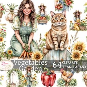 Gemüse Garten Clipart - Bauernhof Obst, Blumen, Garten Grafiken - 64 Bilder