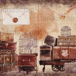 Wizards and Books Junk Journal Digital Kit Printable, Wizard Digital ...