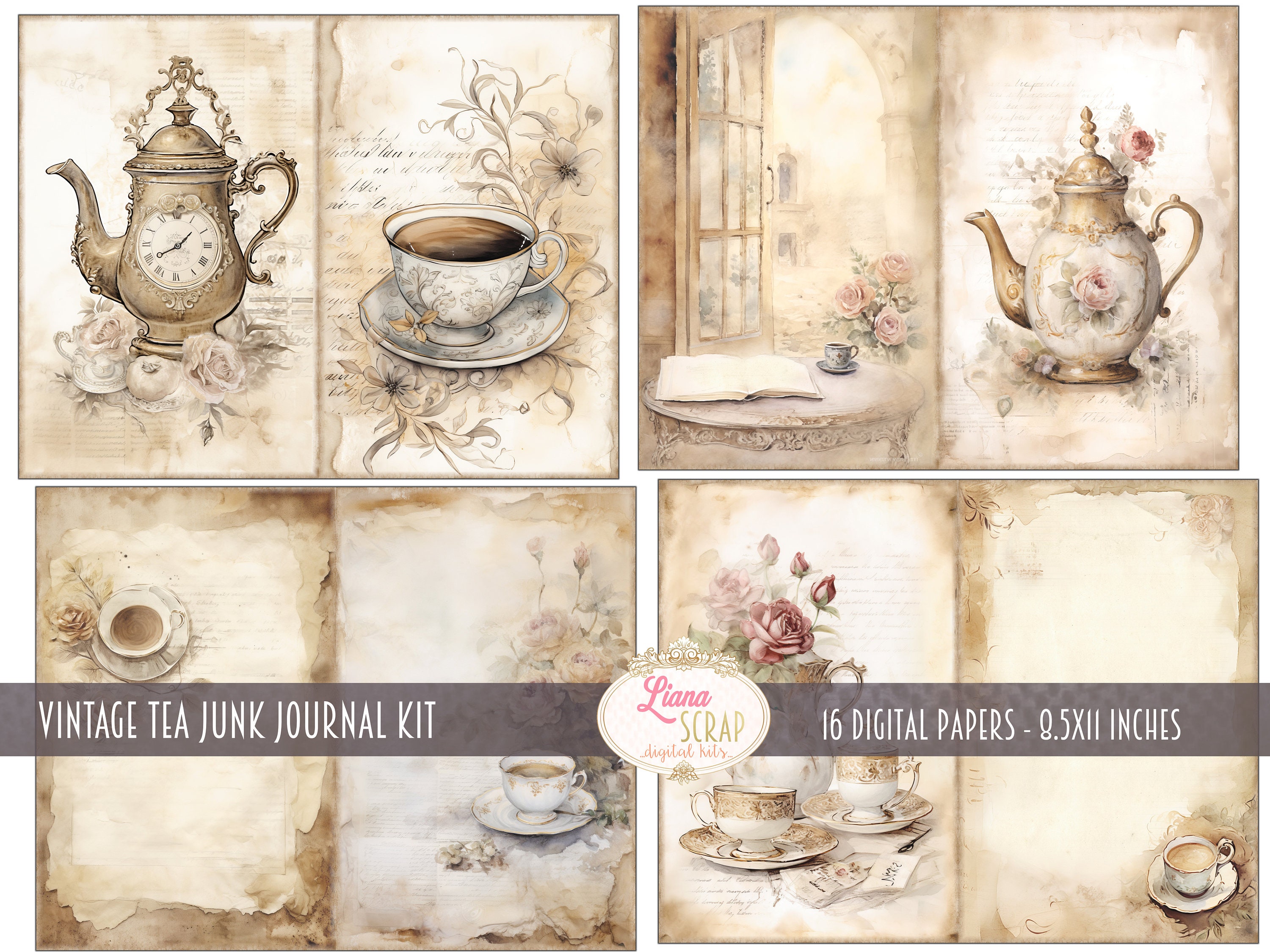 Teatime Fantasy Hardcover Journal Blank Pages – Holley Tea Time