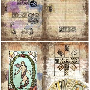 Fortune Teller Junk Journal Digital Kit imprimible, Tarot y hoja de ...