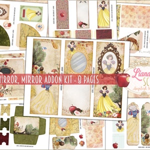 Mirror Mirror Junk Journal ADDON Kit Printable, Princess Digital Collage Sheets, Princess ADDON Kit, Junk Journal Ephemera