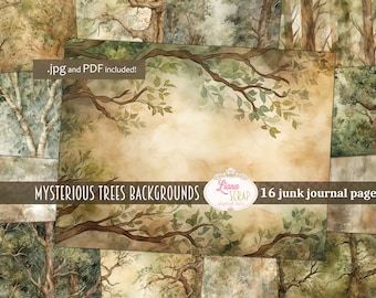 Papier journal indésirable Arbres mystérieux de la forêt, collage nature (PDF)
