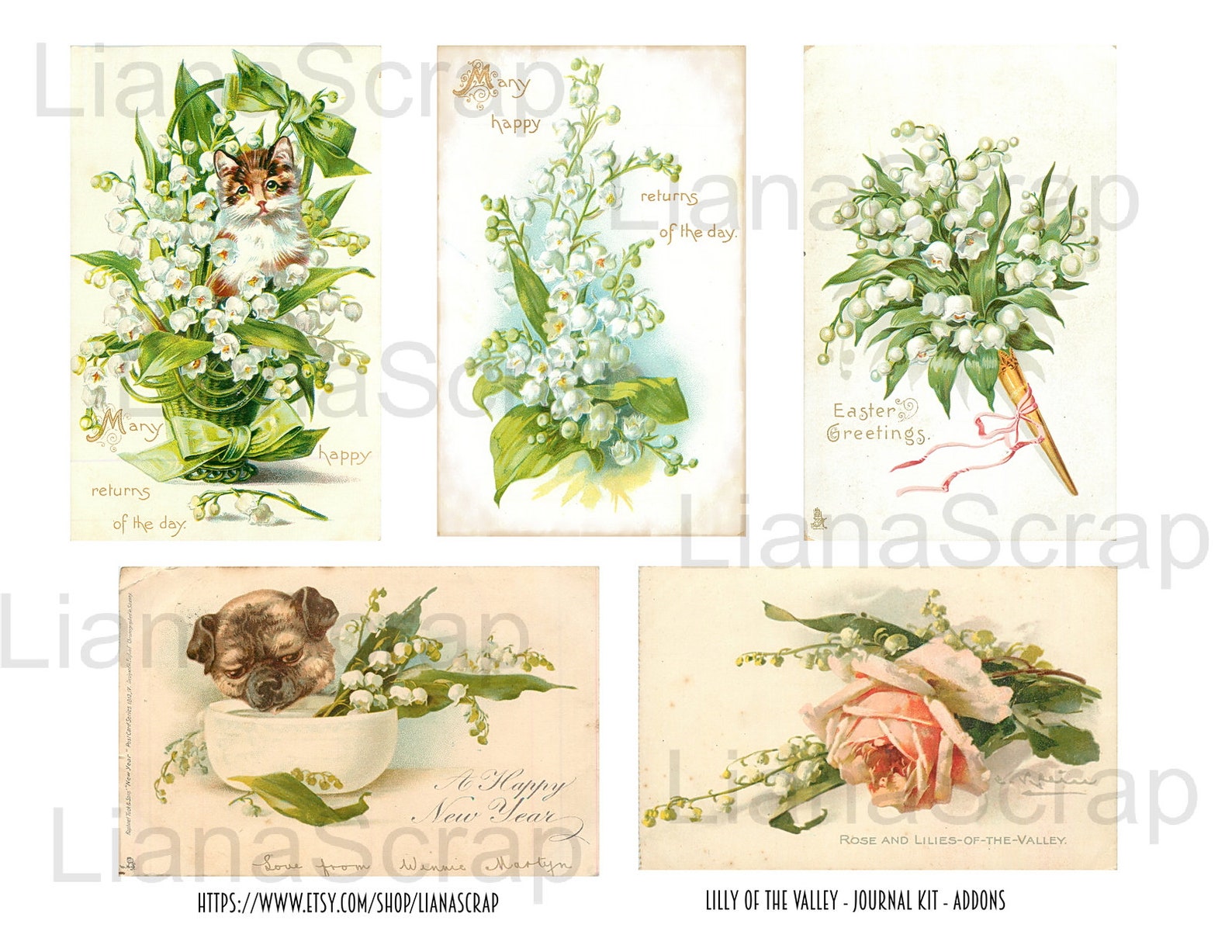 Spilla Vintage Mughetto (Lilly Of The Valley) - Smalto Bianco - Regalo