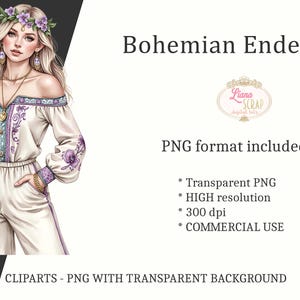 Bohemian Endeavors 90 Digital Clipart Set PNG Boho Fashion Desert Graphics, boho planner designs image 5