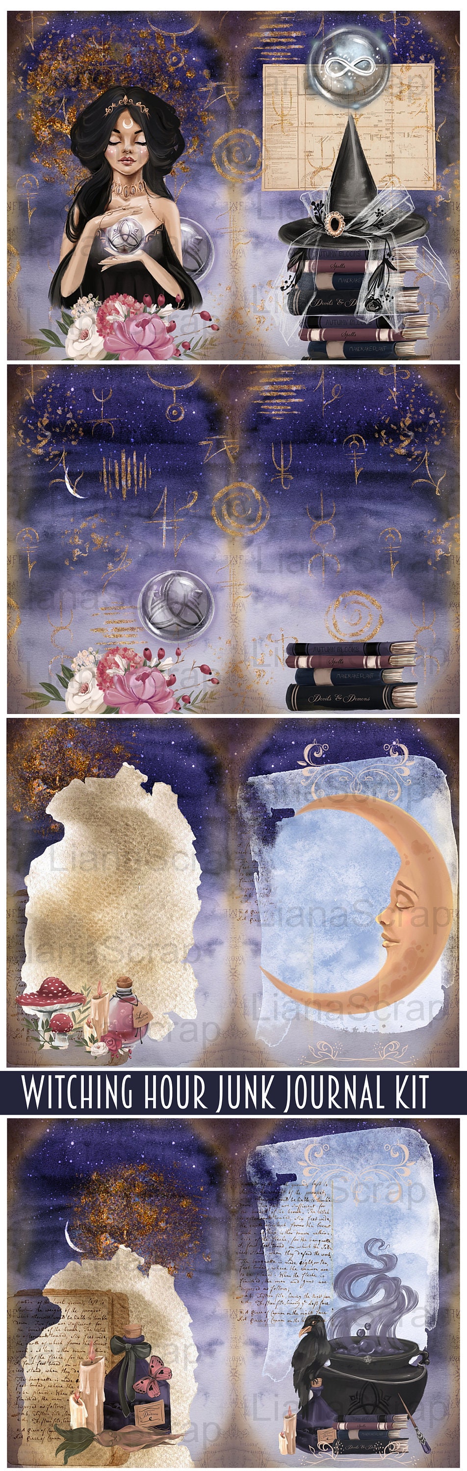 Witching Hour Witch Junk Journal Digital Kit Printable, Magic Collage  Sheets, Digital Junk Journal, Junk Journal Paper - Etsy Israel
