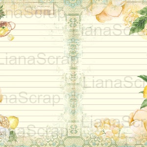Lemons Junk Journal Digital Kit Printable, Summer Digital Collage ...