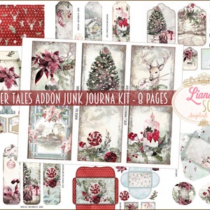 Winter Tales Junk Journal ADDON Kit, Winter Ephemera Collage Printables, Digital Winter ADDON Kit, Junk Journal Paper