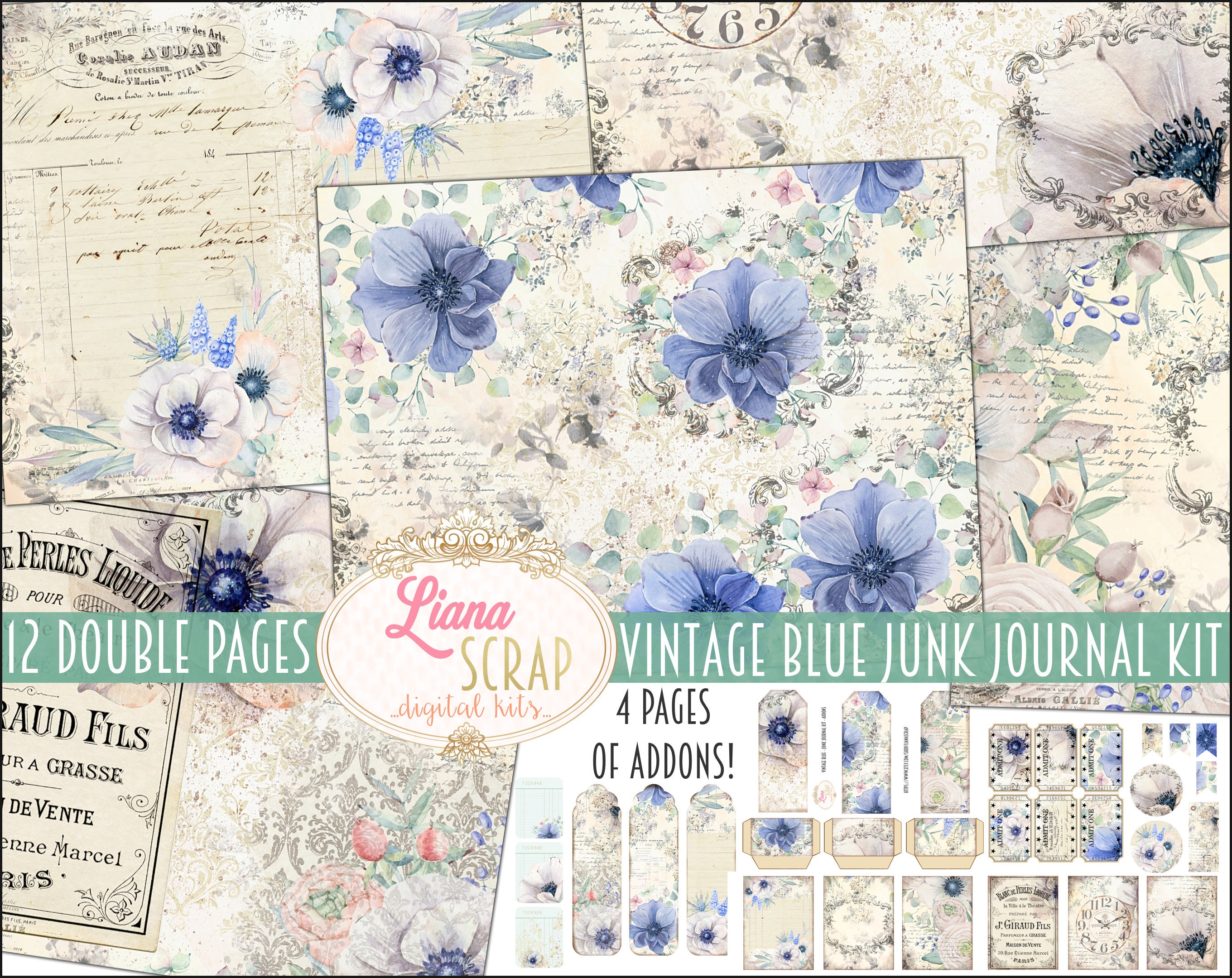 Old Scrapbooking Junk Journal Paper, Shabby Neutral Collage Pages, 6 Lined  Blank Digital Pages, PDF -  Norway
