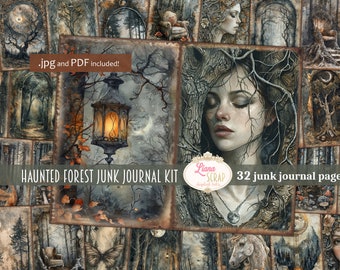 Kit diario "Haunted Forest Junk", carta dark fantasy (PDF)