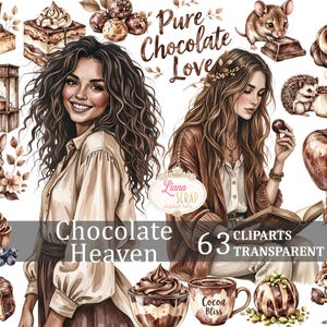 Clipart Chocolate Heaven - snoep, gebak, herfstafbeeldingen, schattige dieren - 63 afbeeldingen