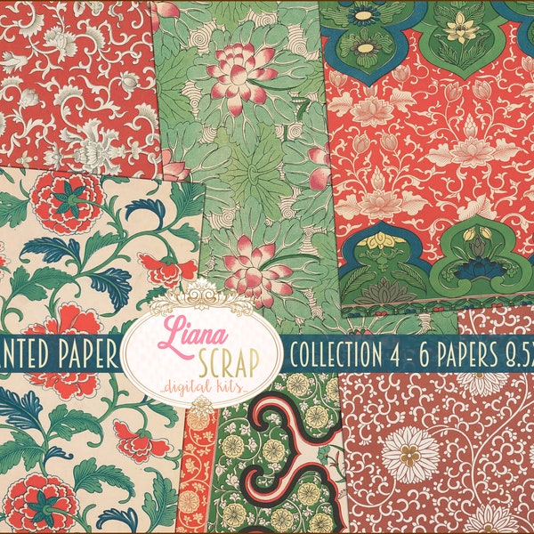 Enchanted Floral Junk Journal Paper, 8.5x11 (Digital Download)