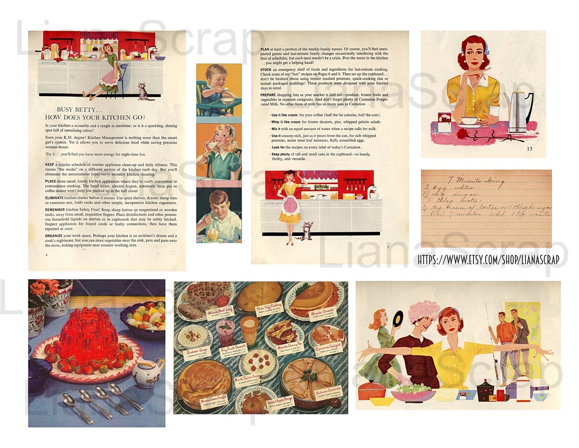 Vintage Cooking Ephemera Printables Cooking and baking Etsy