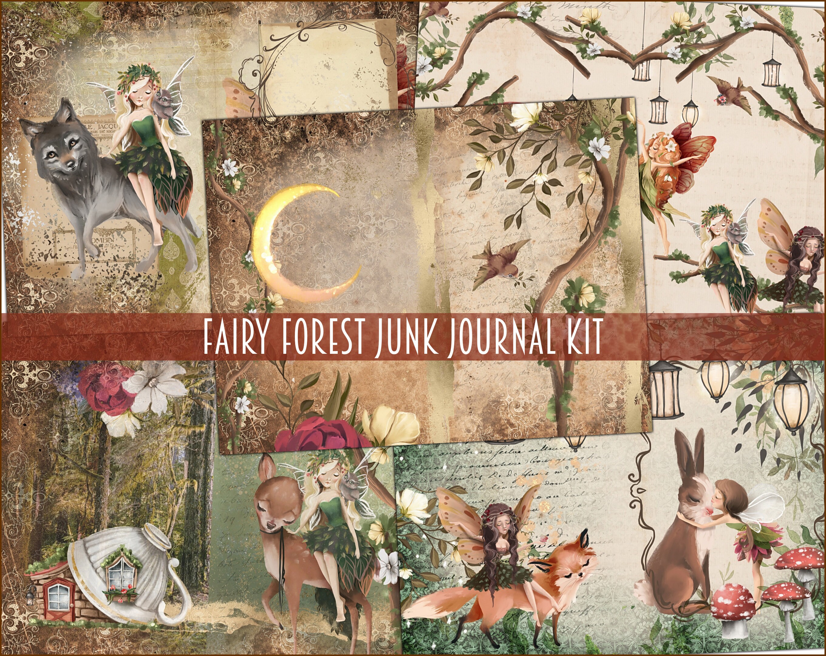 Fairy Forest Junk Journal Digital Kit Printable Fairy Digital - Etsy