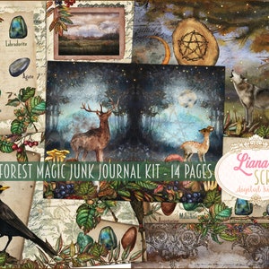 Dark Forest Magic Digital Kit Printable, Mysticism and Magic