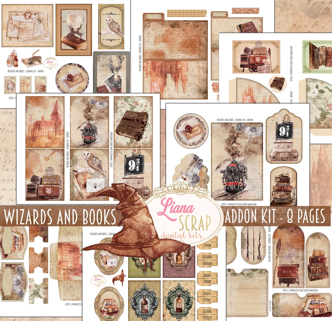 Wizard Junk Journal Kit, Magic Ephemera, Collage Sheets (digital ...