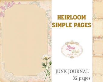 Vintage Floral Junk Journal Kit – 32 Pages (Digital Download)