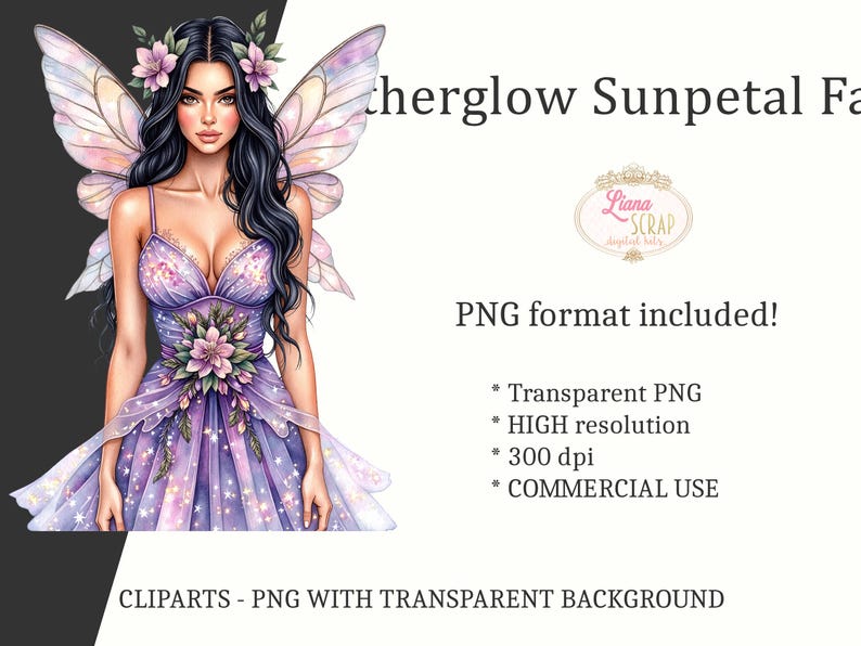 Floral Fairy Clipart – Watercolor PNG Graphics, Fantasy Art (86 Images ...