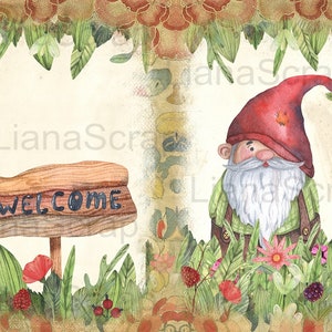 Forest Gnomes Junk Journal Digital Kit Printable, Gnomes and Woodland ...