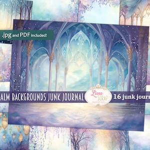 Fondos de Blue Realm para diarios basura, papel caprichoso, papel digital del mundo mágico, imprimible, fondo de diario basura de fantasía