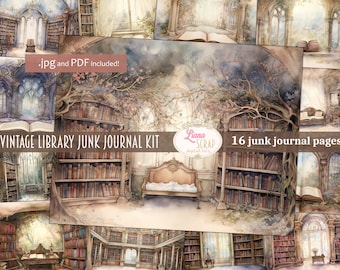 Junk Journal Kit, Book Lover, Writer, Author, Tea, Quill Ink
