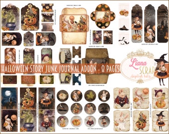 May include: A digital scrapbook kit with a Halloween theme. The kit includes images of witches, pumpkins, bats, owls, and other Halloween elements. The kit also includes a variety of papers, embellishments, and other digital scrapbooking supplies. The kit is perfect for creating Halloween-themed scrapbook pages, cards, and other crafts.