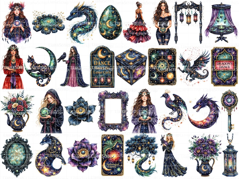 天龍のクリップアート – 112枚の魔法のPNG画像、スクラップブッキング 画像 2