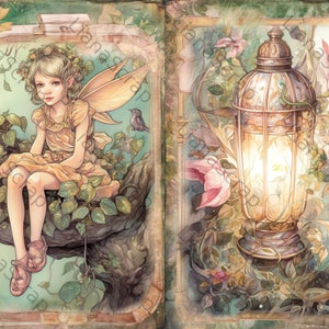 Summer Fairy Junk Journal Kit, Fantasy Fairy Collage Printables, Digital Fairy Kit, Fairy Seasons Collection image 7