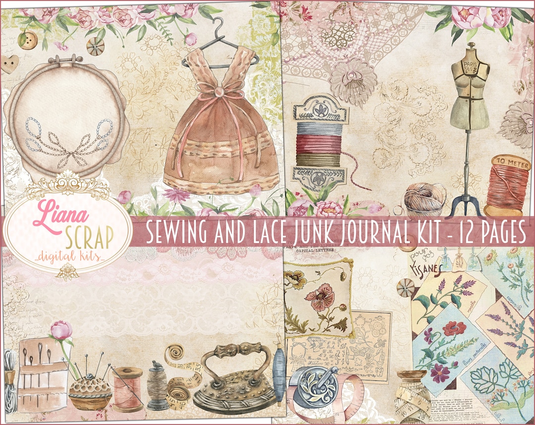 junkjournal♡old fabric and laceジャンクジャーナル Fabric and lace journal covers - Junk journal joy - YouTube