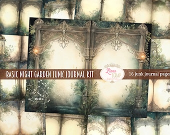 Kit per diario di spazzatura Night Garden, carta stampabile (download digitale)