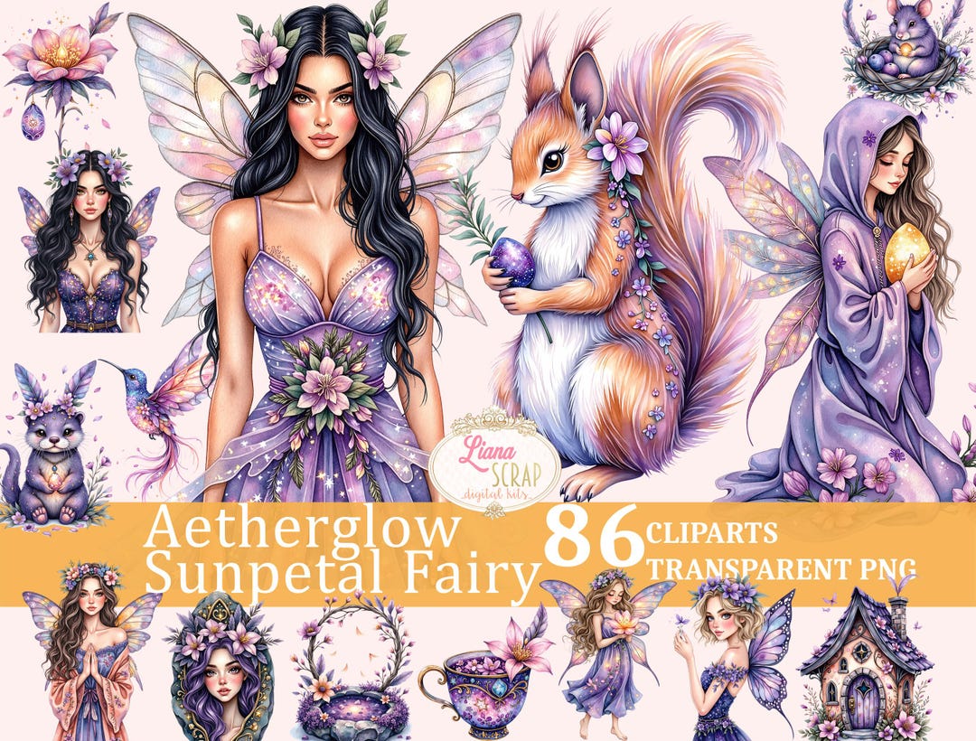 Floral Fairy Clipart – Watercolor PNG Graphics, Fantasy Art (86 Images ...