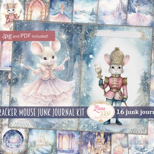 Casse-Noisette Souris Digital Junk Journal Kit, Winter Collage Imprimable, Kit de ballet numérique, Conte de fées Digital Junk Journal Paper
