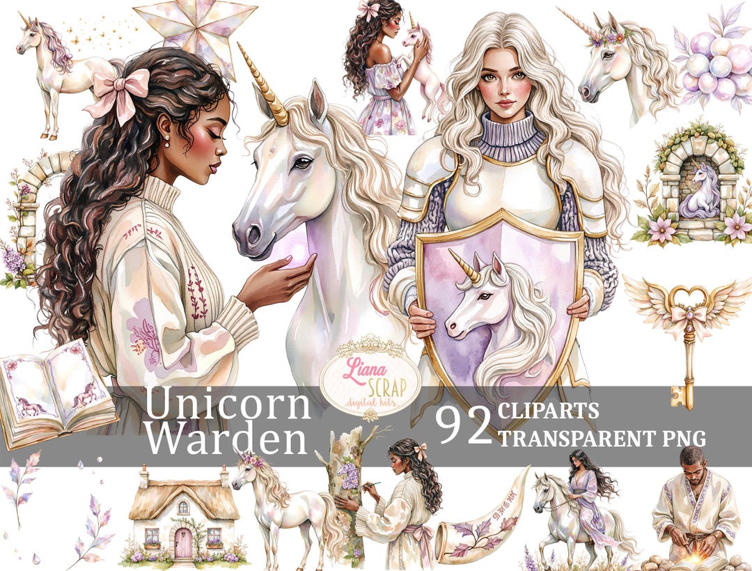 Watercolor Unicorn Clipart Set, Fantasy Art PNG (digital Download) - Etsy