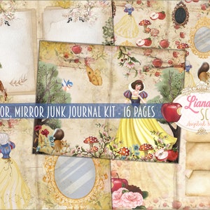 Spieglein, Spieglein, Junk Journal Digital Kit zum Ausdrucken, Prinzessin Digital Collage Sheets, Prinzessin Junk Journal Kit, Junk Journal Papier