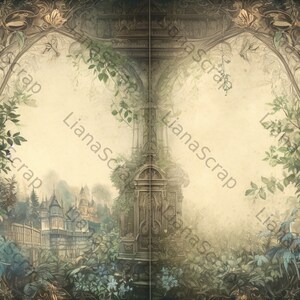 Basic Night Garden Digital Paper for Junk Journals, Old Paper With ...