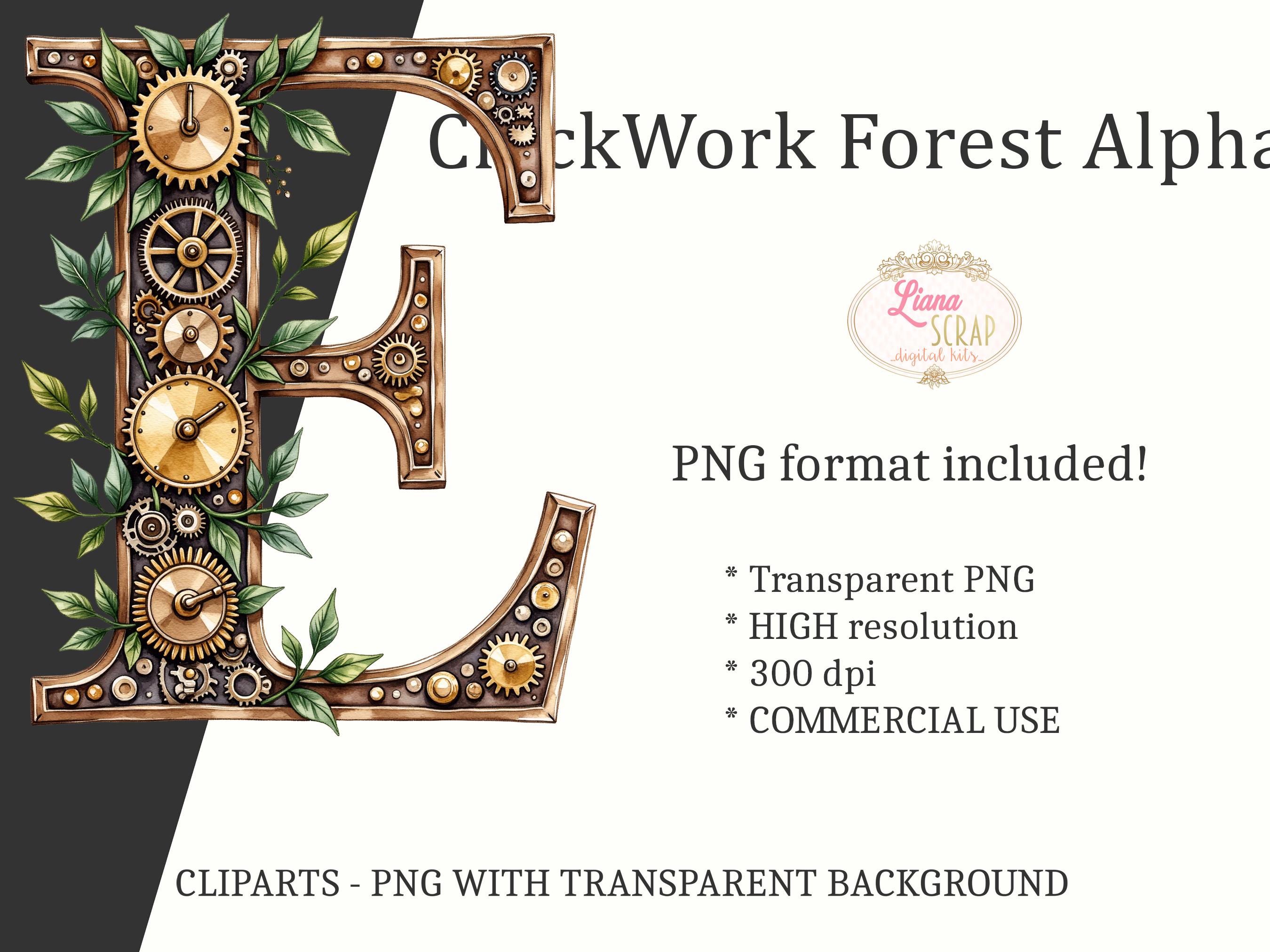 Clockwork Forest Alphabet Clipart – Steampunk Floral Letters (PNG) - Etsy