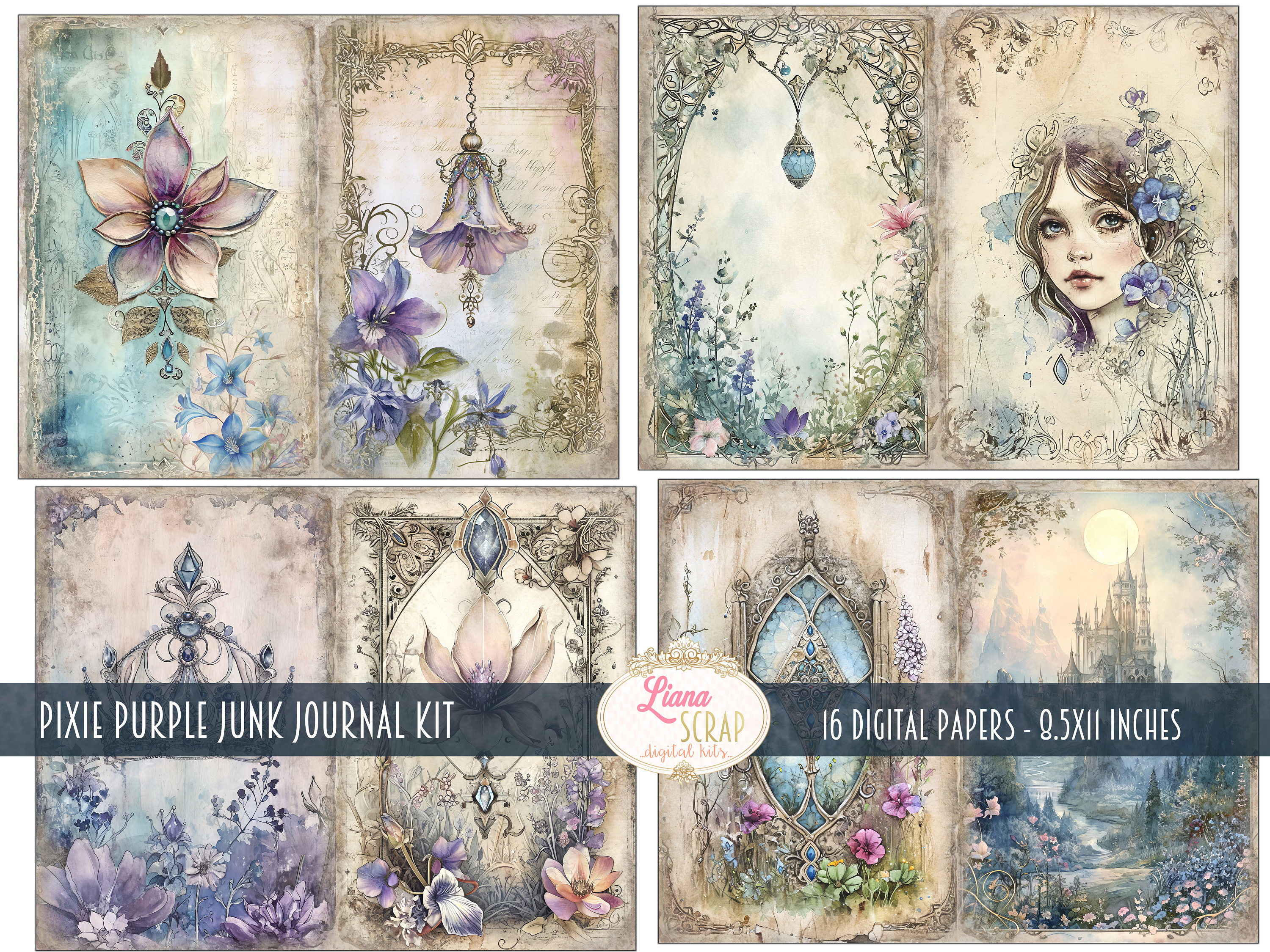 ジャンクジャーナル　Flower Fairies Purple ジャンクジャーナル Flower Fairies Purple 🌸✨ Introducing the