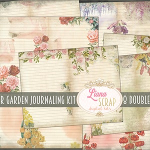 Flower Garden Journaling  Kit Printable for Junk Journals, Vintage Flowers Junk Journal Kit, Junk Journal Paper