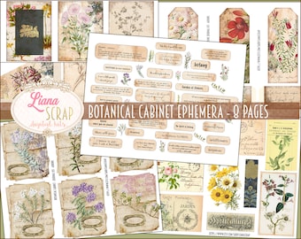 ヴィンテージフラワーエフェメラ：ジャンクジャーナル用のアンティーク