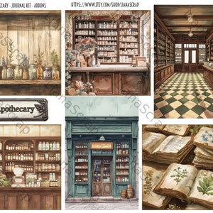 Apotheker Junk Journal ADDON Kit, digitaler Download, Vintage Apotheke druckbare Seiten, Tränke, Junk Journal Ephemera und Umschläge Bild 7