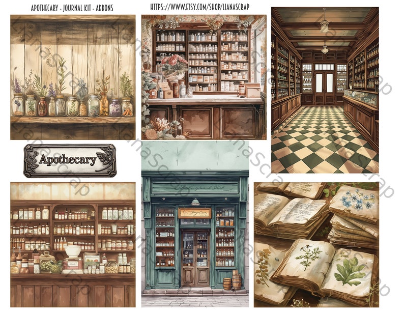 Apotheker Junk Journal ADDON Kit, digitaler Download, Vintage Apotheke druckbare Seiten, Tränke, Junk Journal Ephemera und Umschläge Bild 7